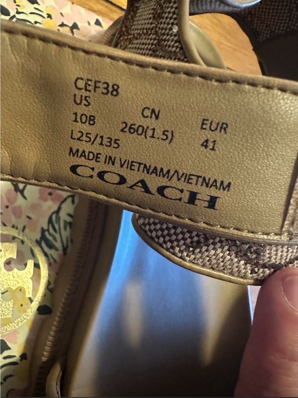 Coach Tan/Brown Signature Canvas Sport Sandals - Picture 6 of 6